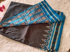 Black With Blue Bordered Saree