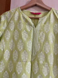 Vibrant Green Printed Kurta