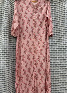 Elegant Pink Floral Print Kurta