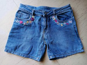 A Blue Colour Denim Shorts