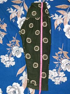 Dark Green Printed Palazzos