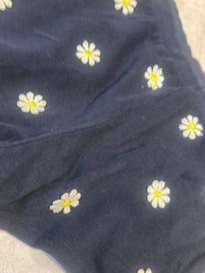 Daisy Print Navy Blue Shorts