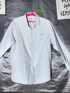 Men's Light Blue Printed Shirt