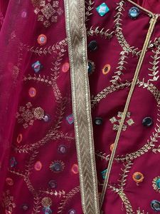 magenta Kurta Set with Dupatta