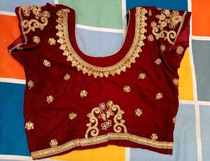 Stunning Red &amp; Gold Embellished Lehenga Choli