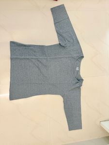 Comfortable Grey Long Sleeve Top