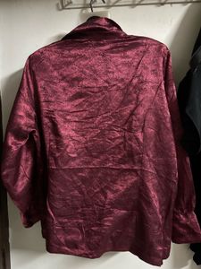 Elegant Maroon Brocade Blouse