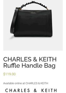 CHARLES & KEITH Ruffle Handle Bag