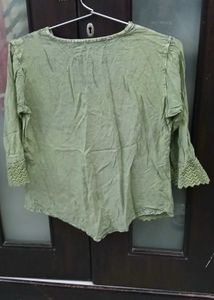 Boho Embroidered V-Neck Tunic Top - M/L Size