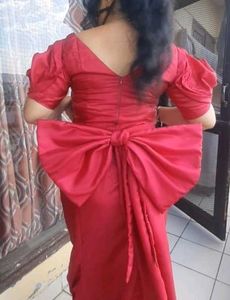 Stunning Red Gown with Large Bow