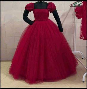 Elegant Maroon Party Gown