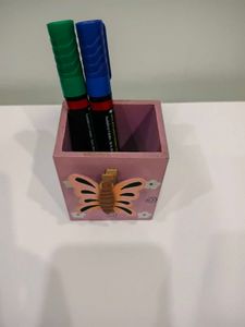 Cute Pink Pen Holder with Butterfly