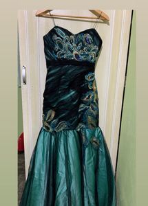 Peacock Inspired Embellished Gown