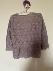 Chic Lace Wrap Peplum Top
