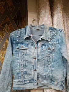 Pearl Embellished Denim Jacket
