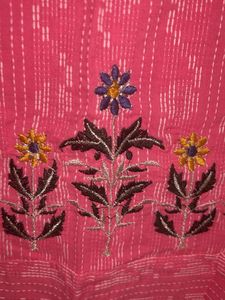 Embroidered Pink Kurta