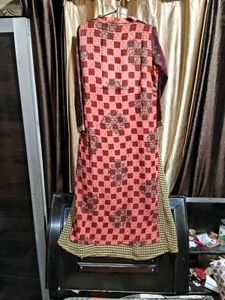 Patchwork Print Kurta multilayer maxi long dress