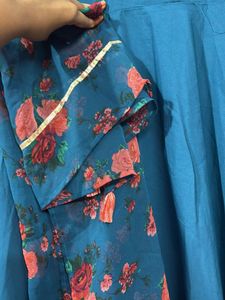 Beautiful Teal Kurta Set with Scarf