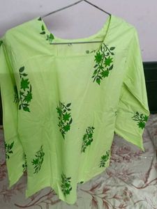Light Green Floral Print Kurta