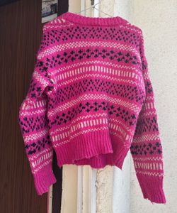 Vintage Pink Patterned Sweater