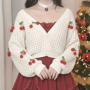 kawaii Cute Cherry Cardigan sweater | lo