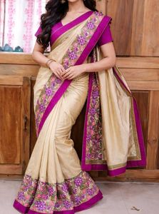 Elegant Embroidered Silk Saree