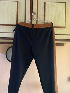 Stylish Black Pants with Contrast Stripe from Fig