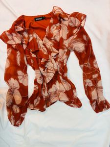 Floral Ruffle Blouse