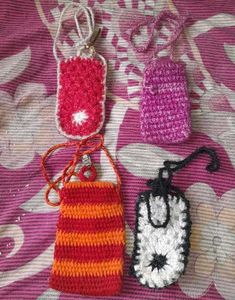Handmade Crochet Mobile Covers Pouche Set of 4