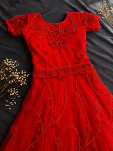 Stunning Red Embroidered Gown