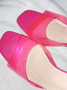 Hot Pink Transparent Heels