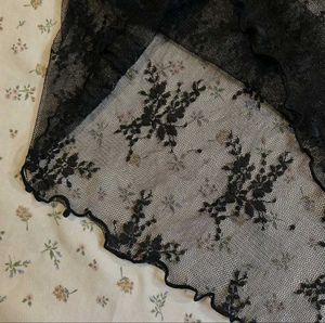 Y2k Vintage Dark Fairy Gothic Lace Sheer Top