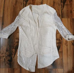 Lace Sleeve Blazer