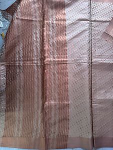 Brand New Elegant Pinkish-Brown Saree Fabric