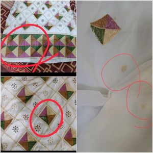 Used white embroided stitched salwar