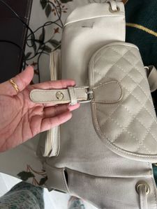 Cream Quilted Backpack including free delivery
