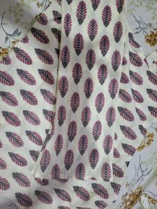 Cream Leaf Print Kurta