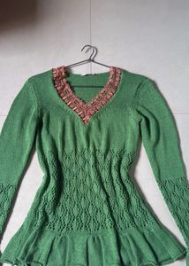 Vintage Knit Crochet Sweater