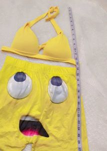Yellow Emoji Bikini Set