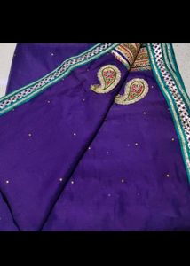 Vibrant Purple Embroidered Saree