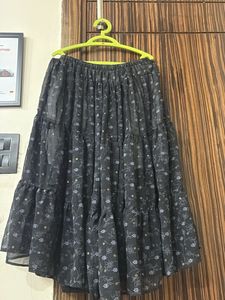 Black Floral Maxi Skirt