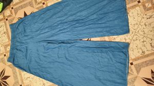 Blue Denim Wide Leg Pants