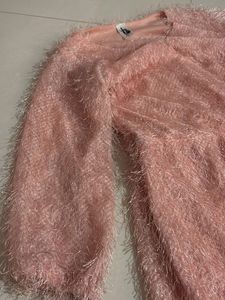 Fuzzy Pink Wrap Dress