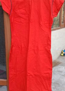 Red  Embroidered Kurti