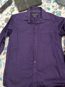 Men's Purple Cotton Shirt