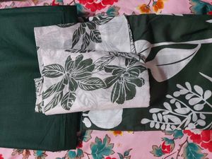 Elegant Leaf Print Kurta Set with Dupatta(un