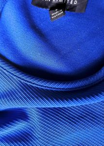 The Limited 3/4 Sleeve Solid Royal Blue Dress