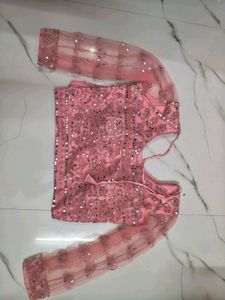Elegant Pink Sequins Lehenga Choli Set