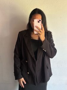 Classic Black Double-Breasted Blazer