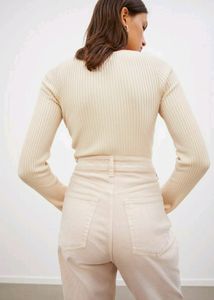H&amp;M Slim Mom High Ankle Jeans - Light Beige